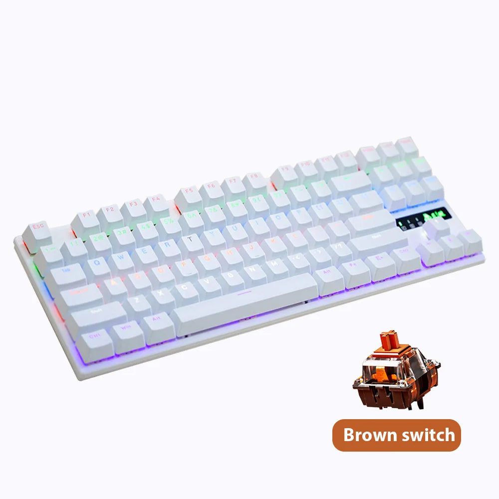 87 Key Gaming Keyboard Red Brown Blue Switch Wired Keyboard For PC Laptop Office Hot-Swappable Color Backlit Mechanical Keyboard