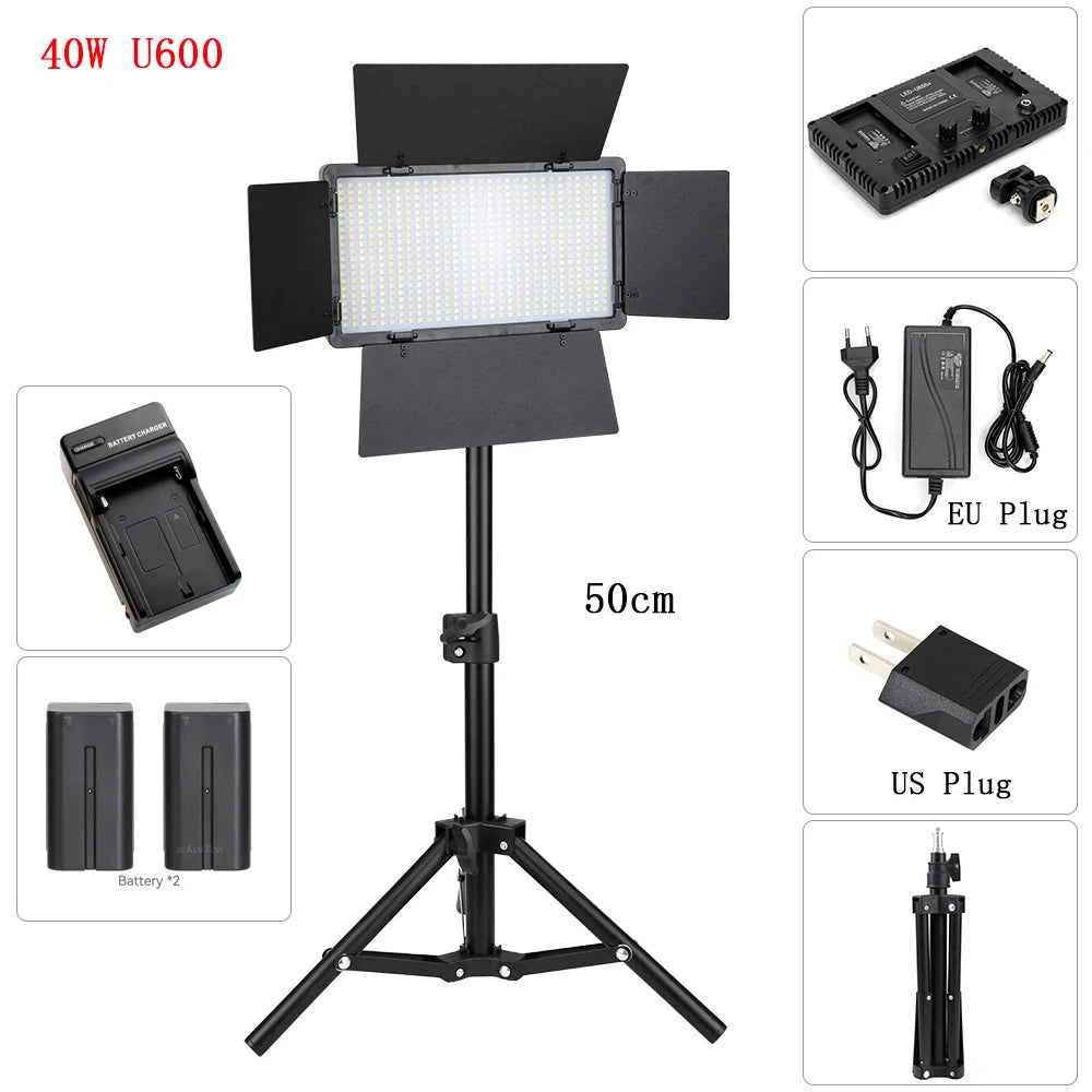 LED Video Lights Makeup Fill Lighting Photographic Photo Studio Lamp For Youbute Live Streaming Optional Tripod Stand