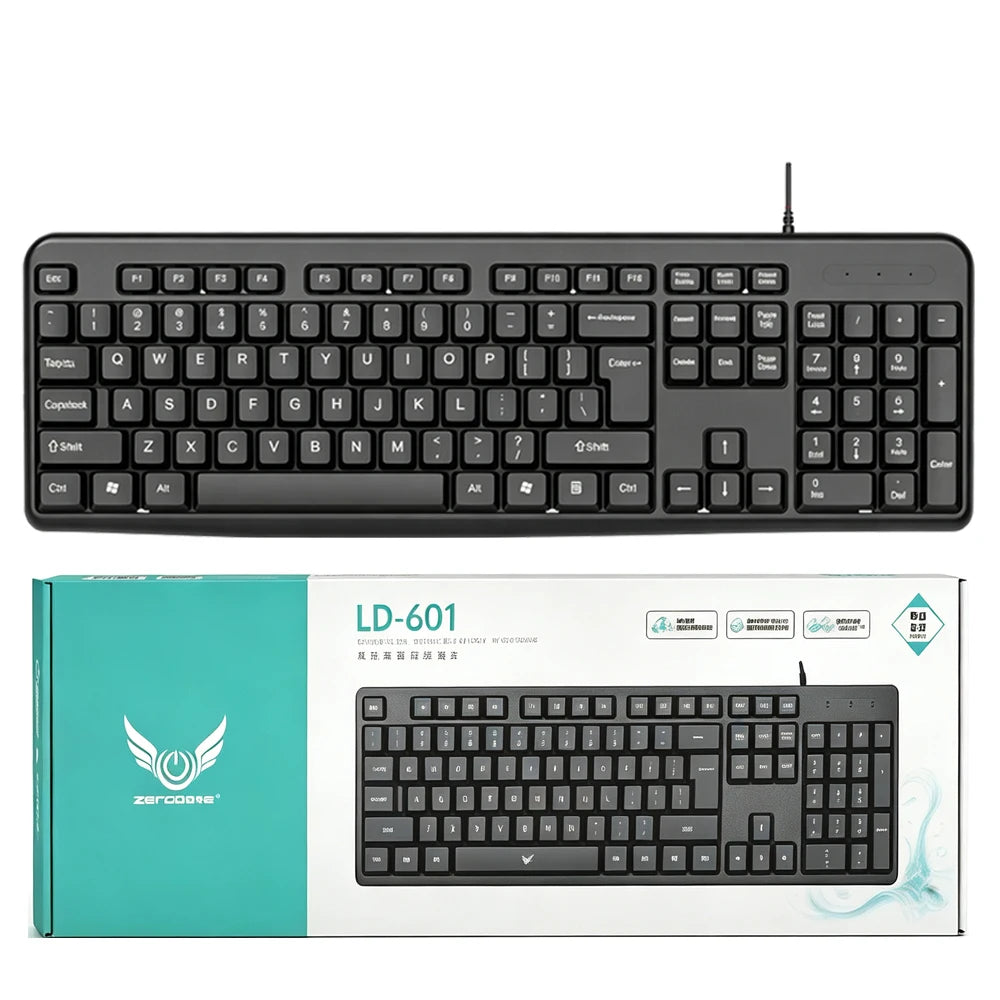KEBIDUMEI 104 Keys Classic Wired Keyboard USB Gaming Keypad Ergonomic Standard Keyboard Computer Accessories For Office Desktops