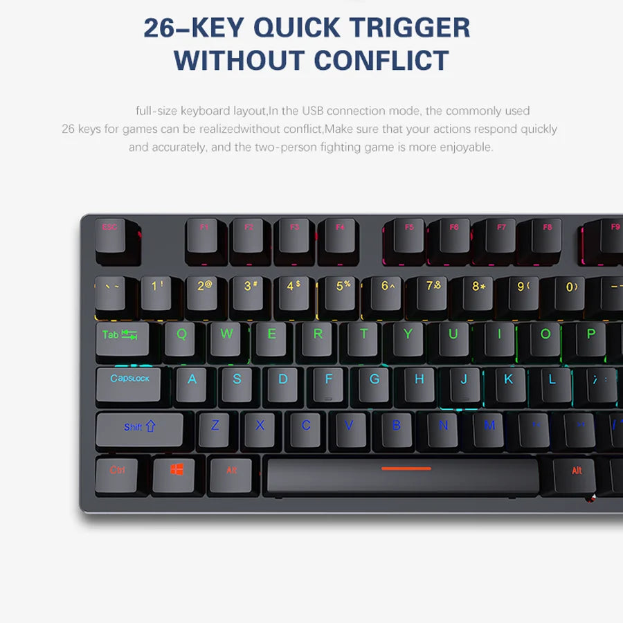 Backlit Gaming Mechanical Keyboard Gamer Mechanic Kit RGB PC USB Wired Keypad Keybord Ergonomic Computer Key Board Mini Teclado
