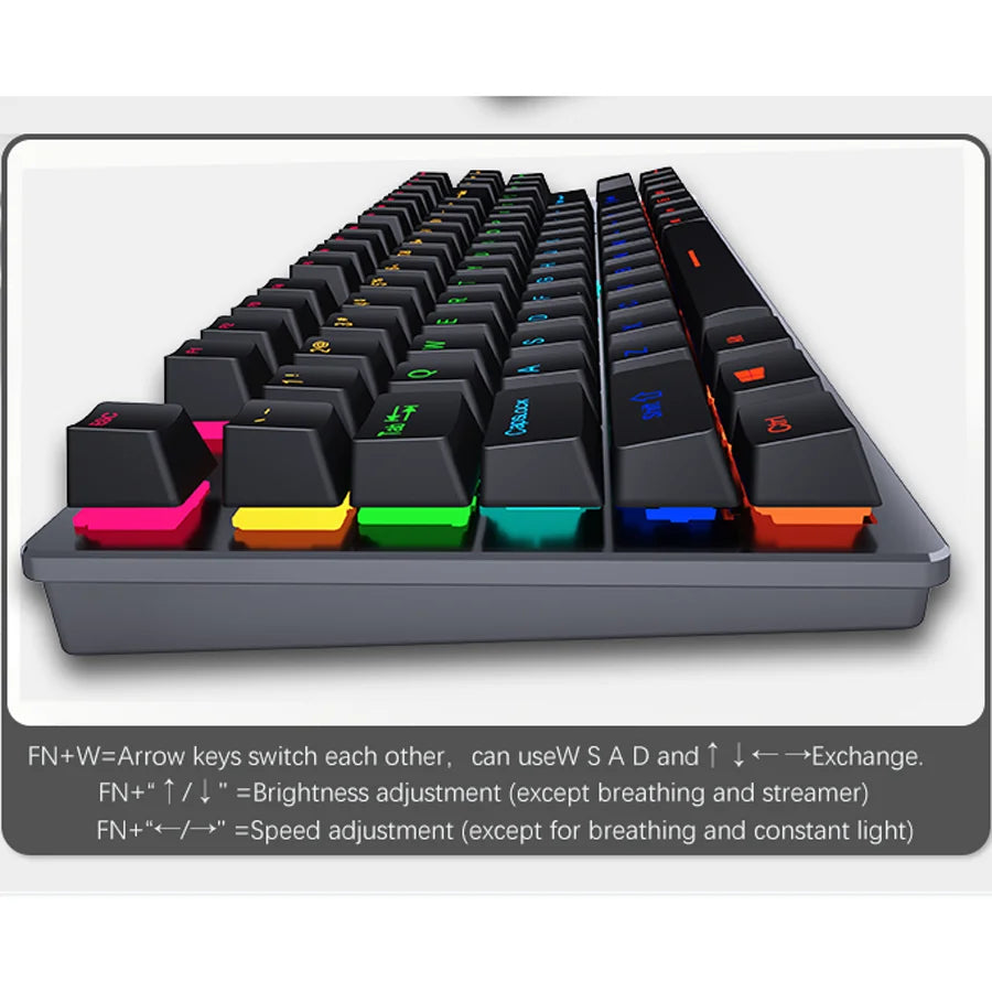 Backlit Gaming Mechanical Keyboard Gamer Mechanic Kit RGB PC USB Wired Keypad Keybord Ergonomic Computer Key Board Mini Teclado