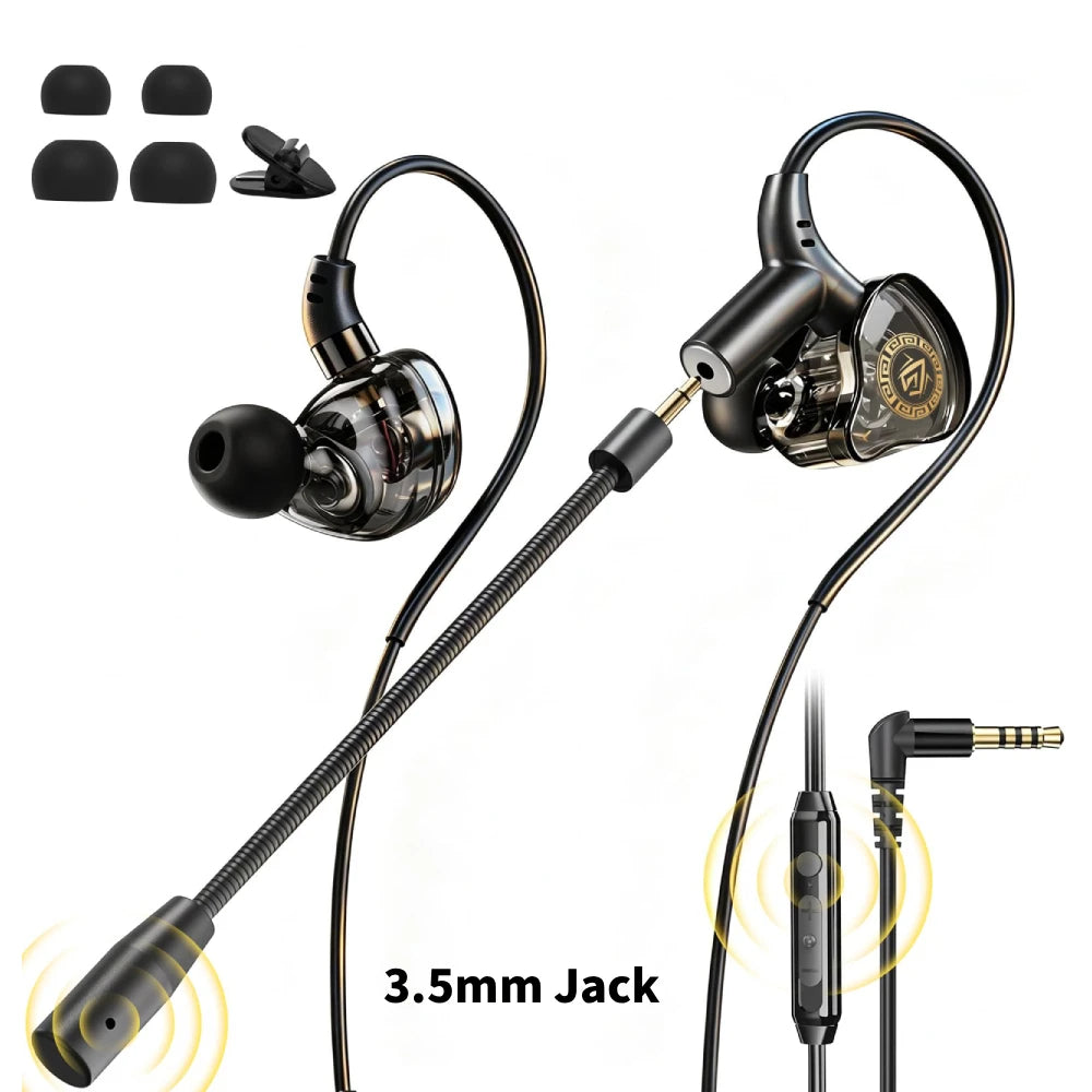 Wired Gaming Earbuds with Microphone – 3.5mm / USB-C