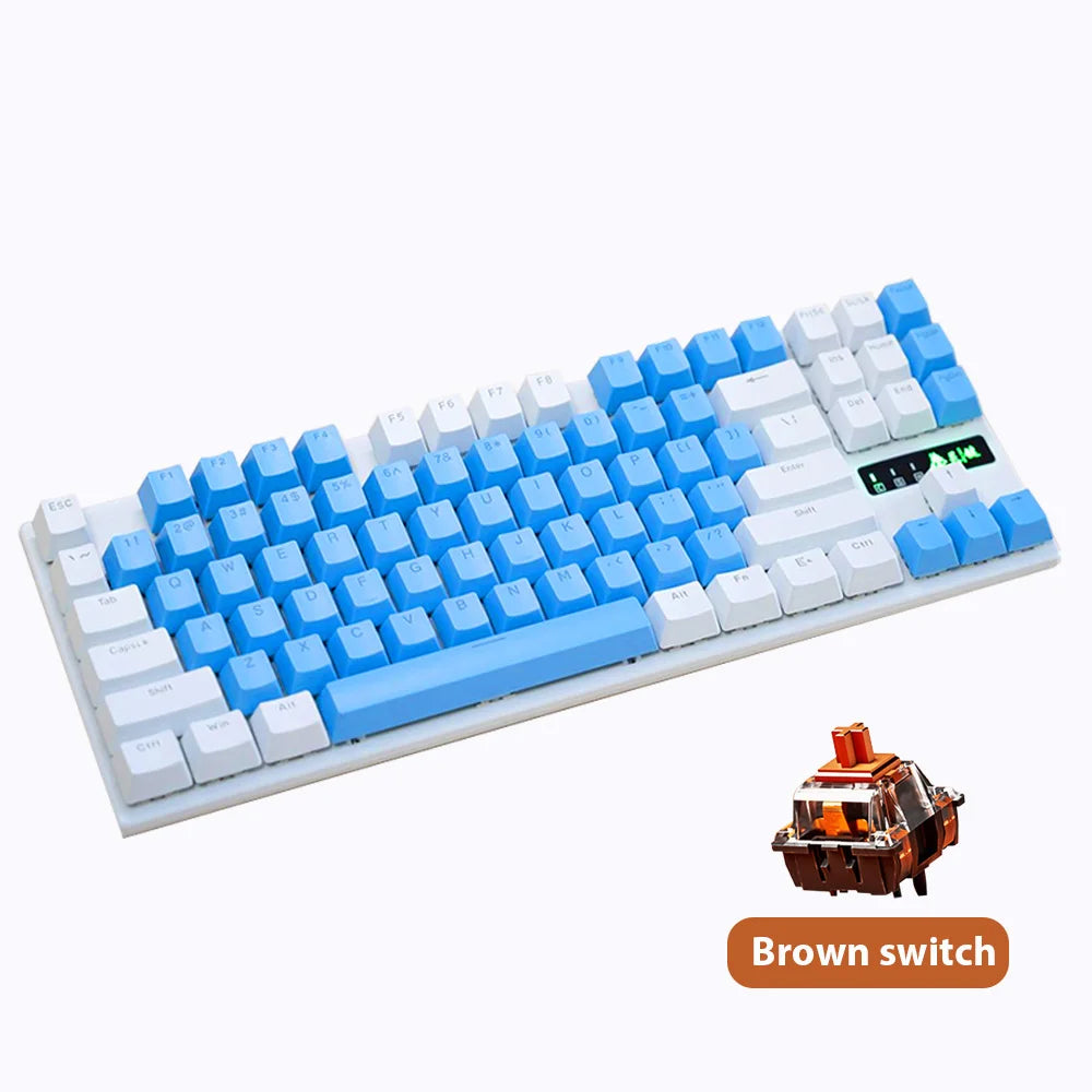 87 Key Gaming Keyboard Red Brown Blue Switch Wired Keyboard For PC Laptop Office Hot-Swappable Color Backlit Mechanical Keyboard