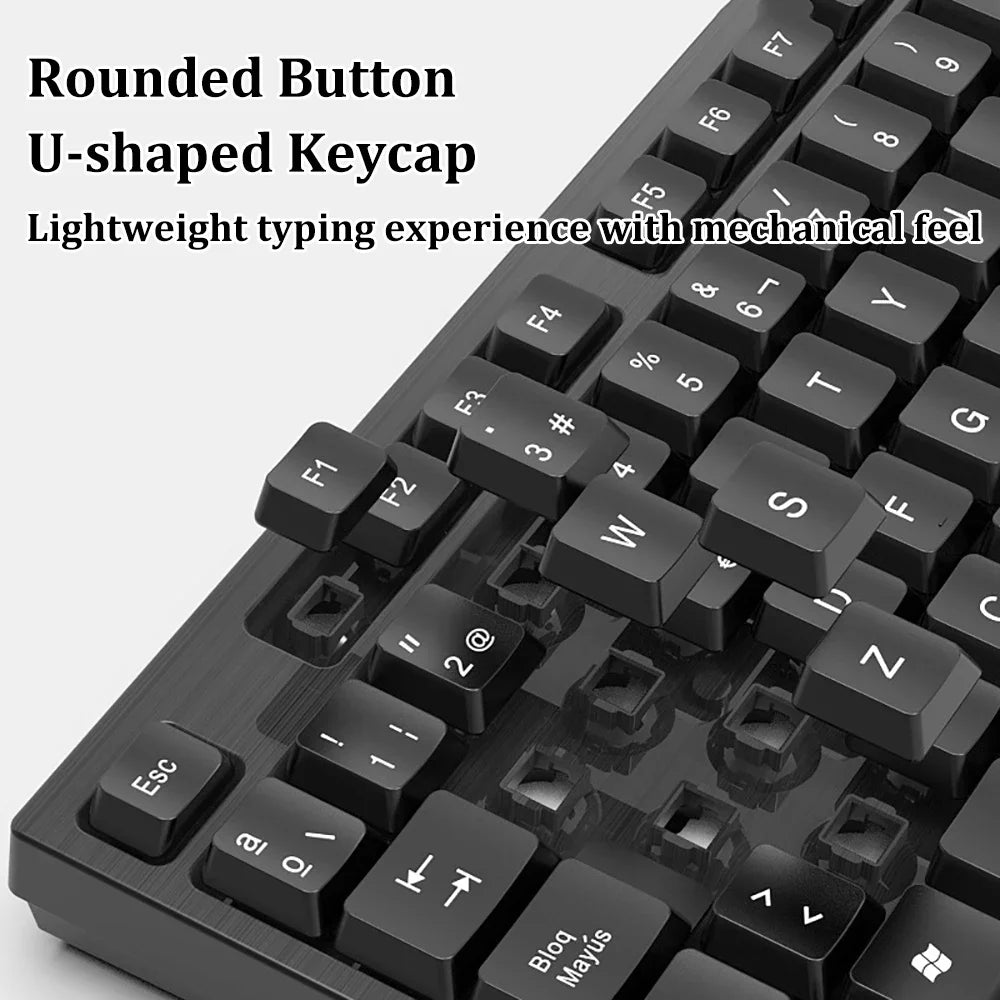 KEBIDUMEI 104 Keys Classic Wired Keyboard USB Gaming Keypad Ergonomic Standard Keyboard Computer Accessories For Office Desktops
