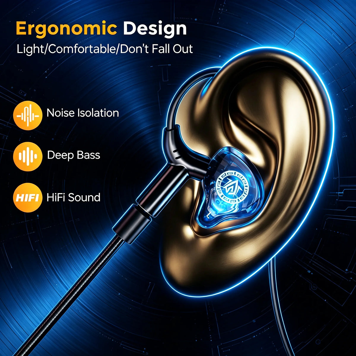 Wired Gaming Earbuds with Microphone – 3.5mm / USB-C