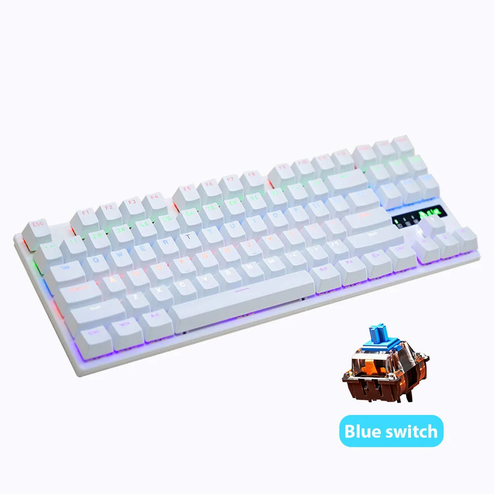 87 Key Gaming Keyboard Red Brown Blue Switch Wired Keyboard For PC Laptop Office Hot-Swappable Color Backlit Mechanical Keyboard