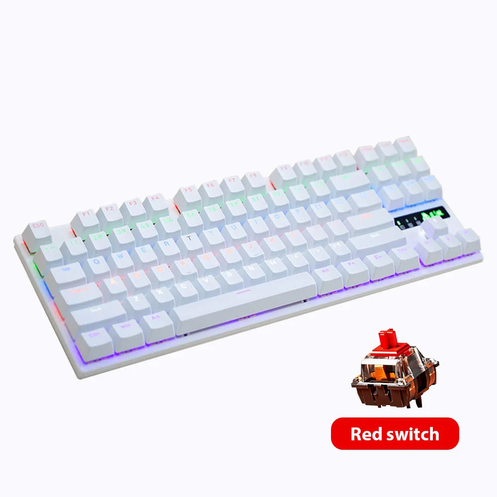 87 Key Gaming Keyboard Red Brown Blue Switch Wired Keyboard For PC Laptop Office Hot-Swappable Color Backlit Mechanical Keyboard