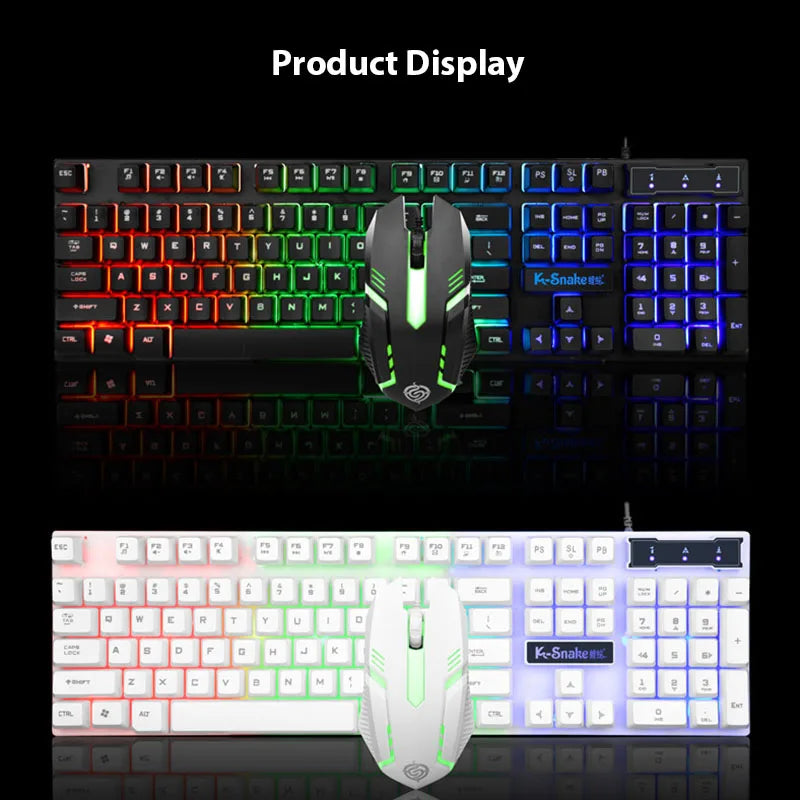 KM320 Keyboard And Mouse Set Waterproof Luminous Game Backlit Keyboard