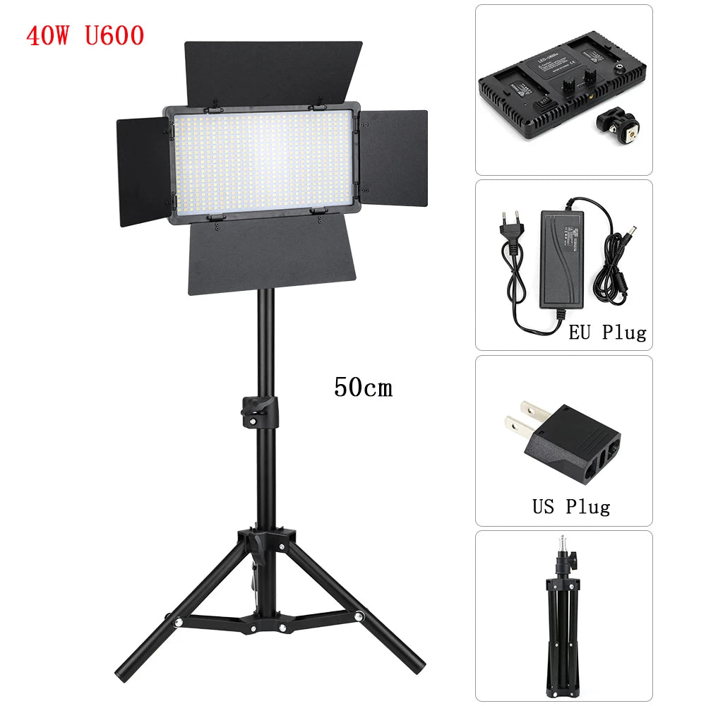 LED Video Lights Makeup Fill Lighting Photographic Photo Studio Lamp For Youbute Live Streaming Optional Tripod Stand