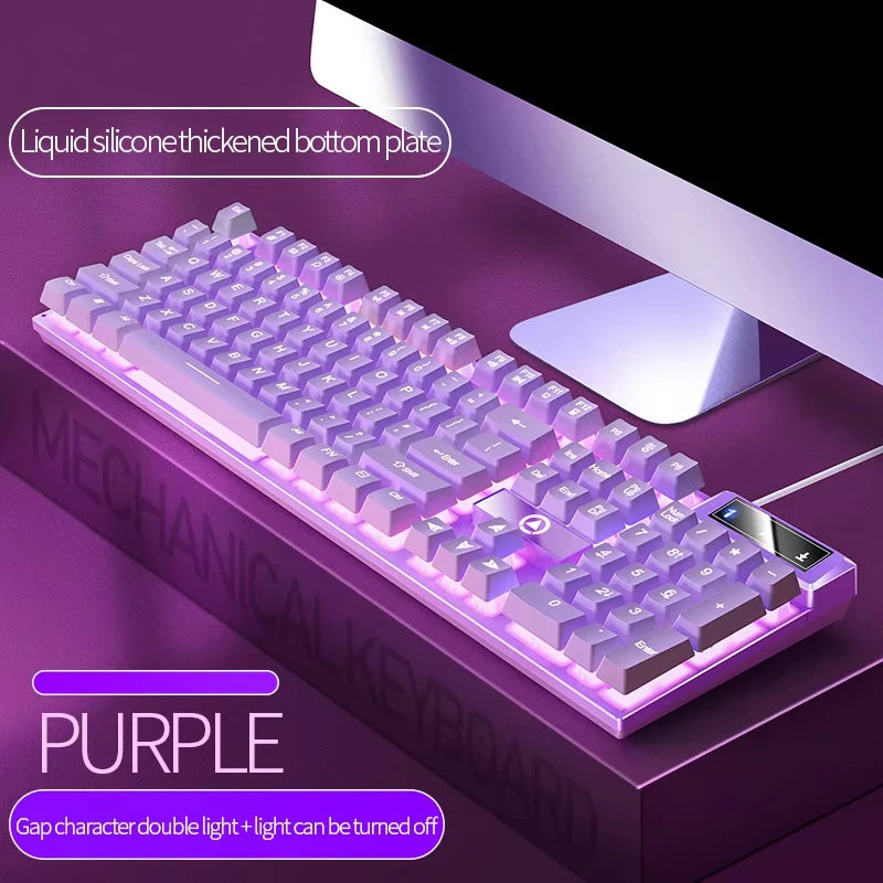 RGB Backlit Gaming Mechanical Feel Wired Keyboard Waterproof Ergonomic Design Gamer Keyboard For PC Computer Laptop Tablet